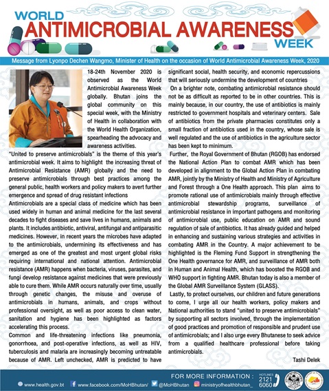 Minister message-bhutan