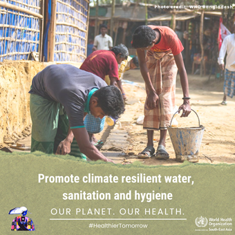 Promote climate resilient water, sanitation and hygiene